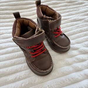 OshKosh B'gosh Brown Boots with Red Accents